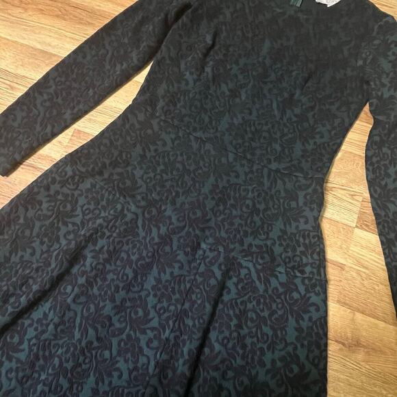 LOFT Jacquard Fit & Flare Dress 2T dark academia whimsigoth witchy mobwife - Picture 8 of 15